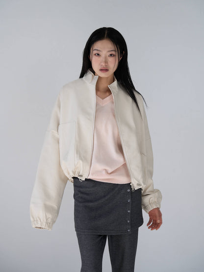 leather zip jacket