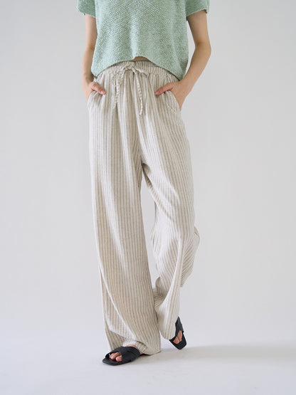 stripe linen pants