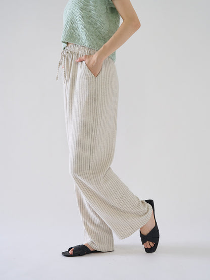 stripe linen pants