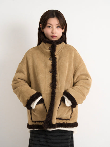 reversible mouton jacket