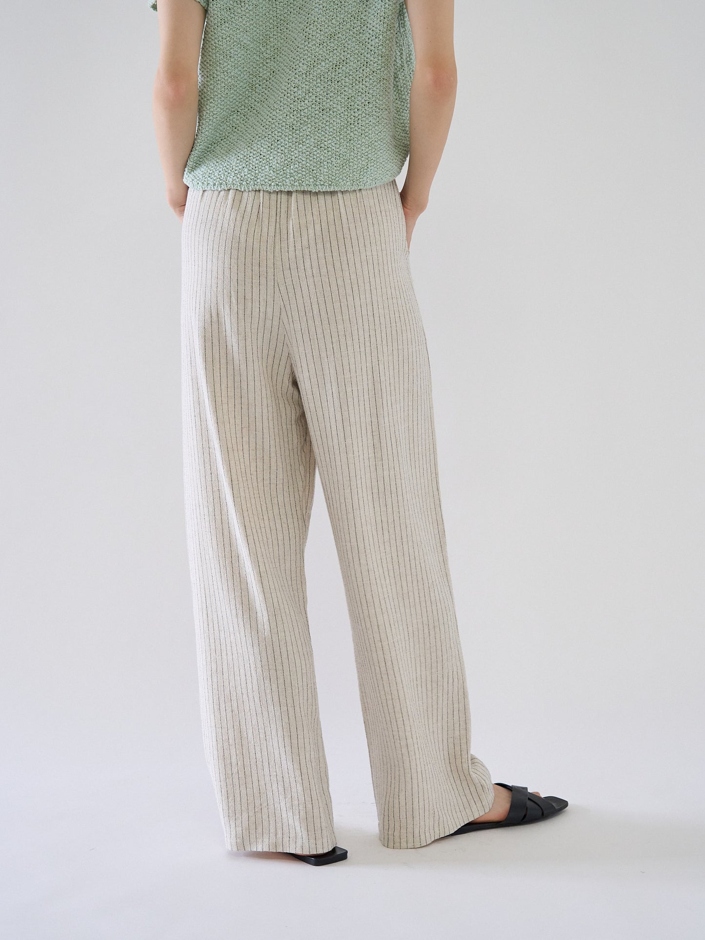 stripe linen pants