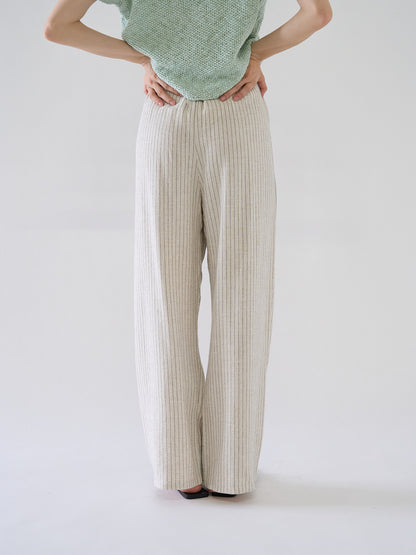 stripe linen pants