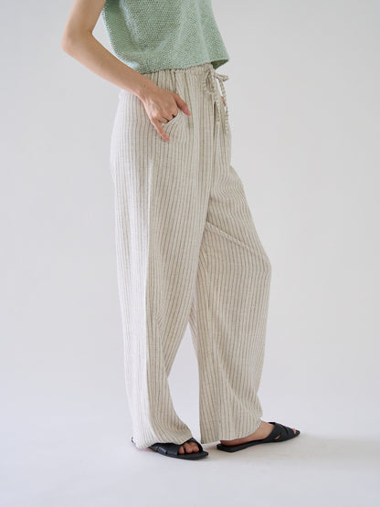 stripe linen pants