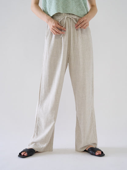 stripe linen pants