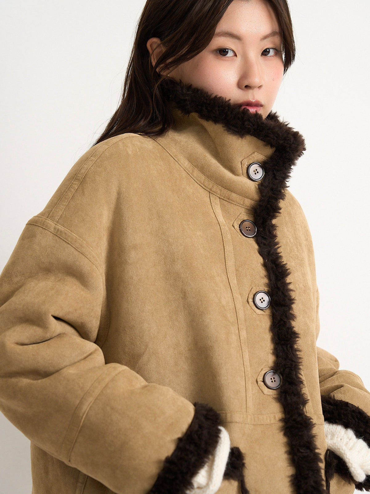 reversible mouton jacket