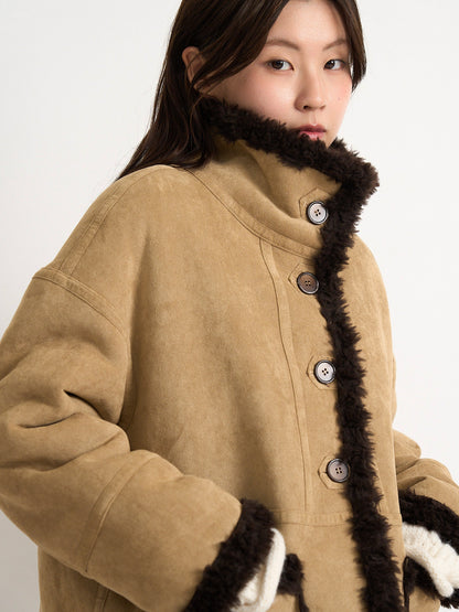 reversible mouton jacket