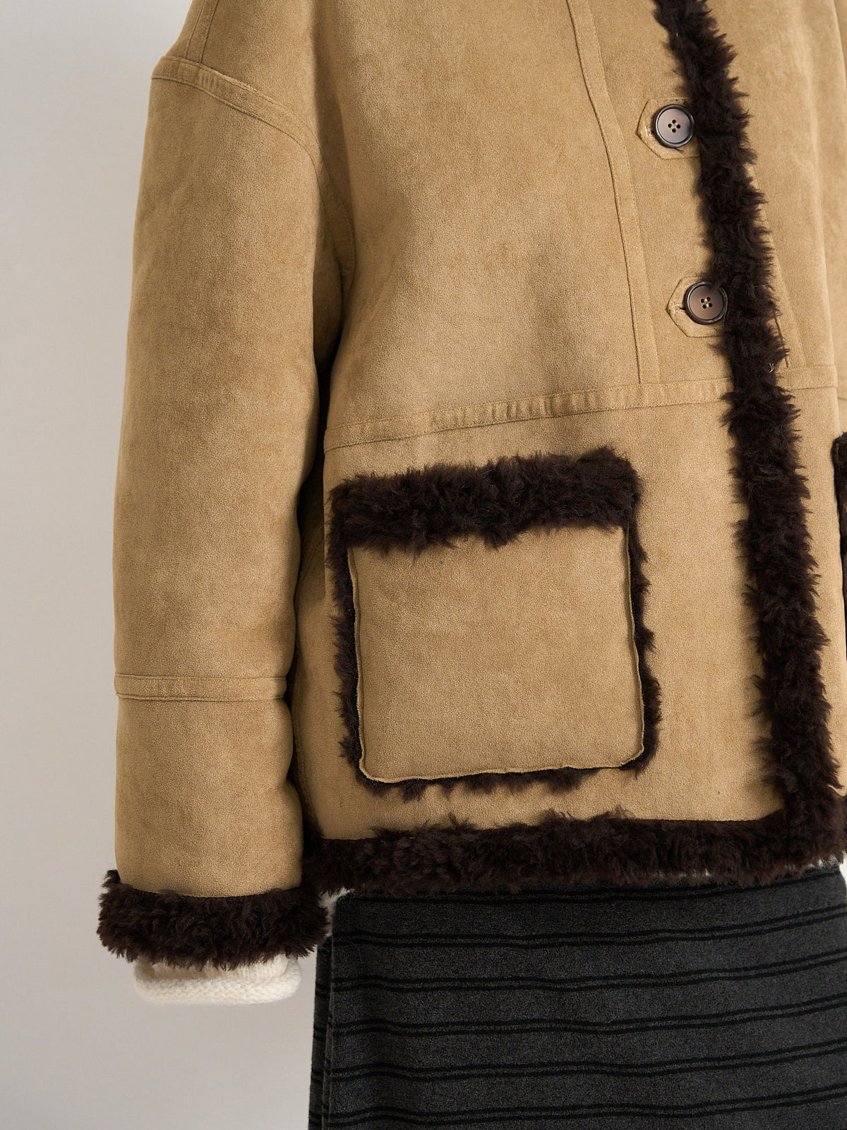 reversible mouton jacket