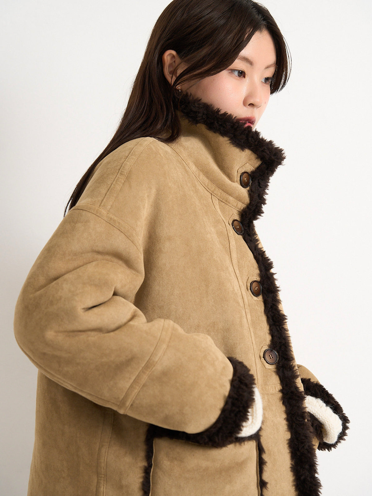 reversible mouton jacket