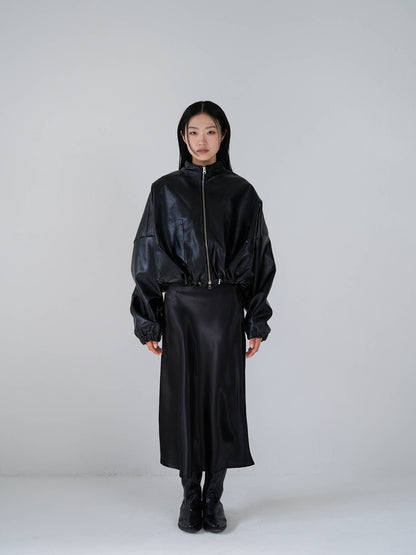 leather zip jacket