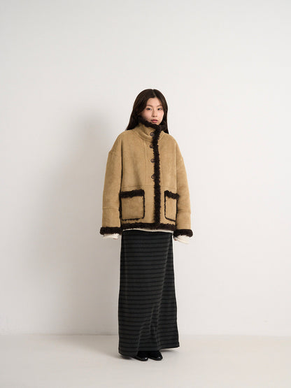 reversible mouton jacket