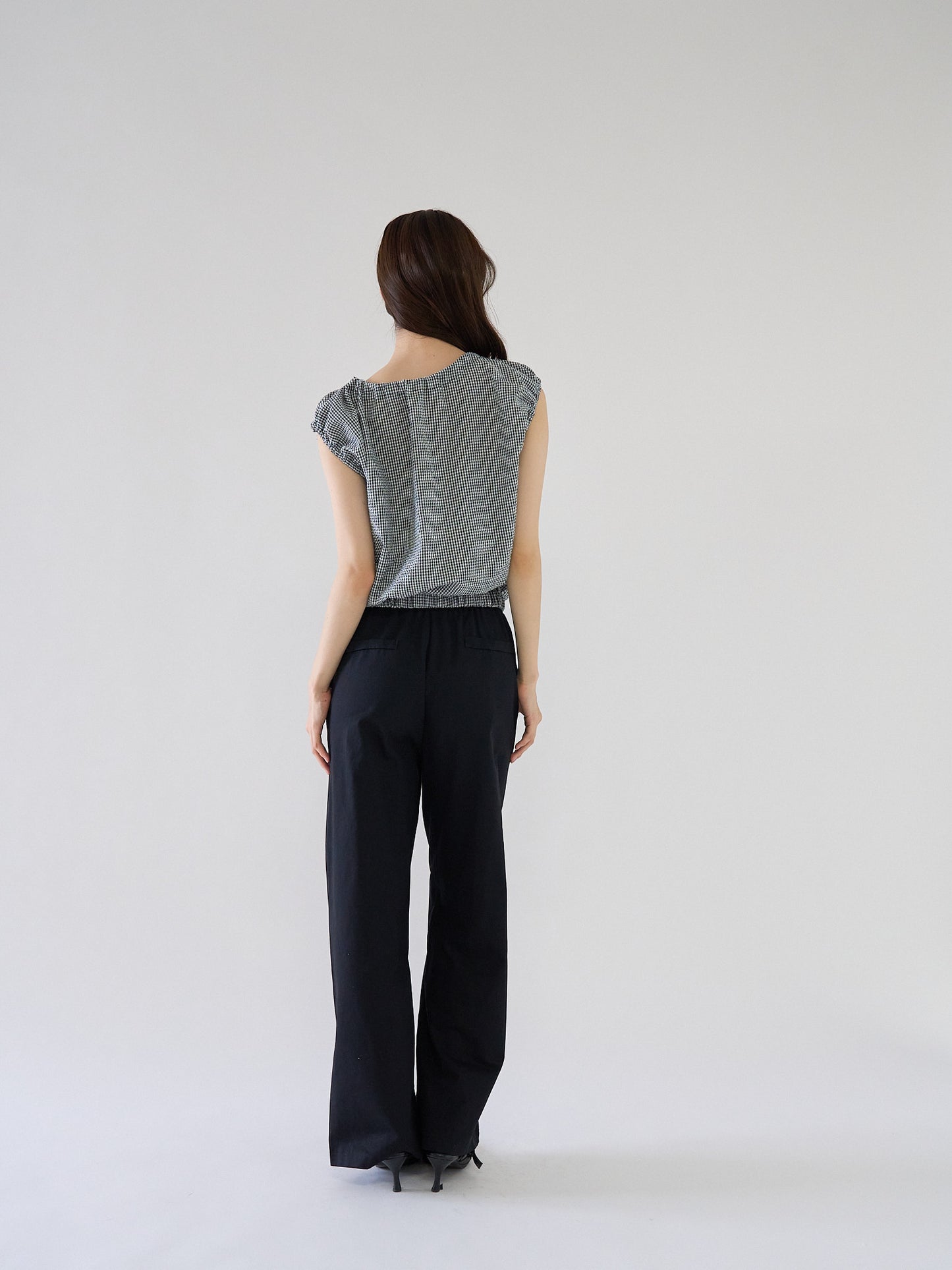 shirring sleeveless blouse