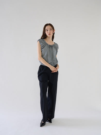 shirring sleeveless blouse
