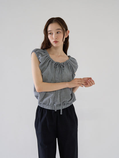 shirring sleeveless blouse
