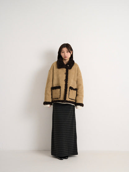 reversible mouton jacket