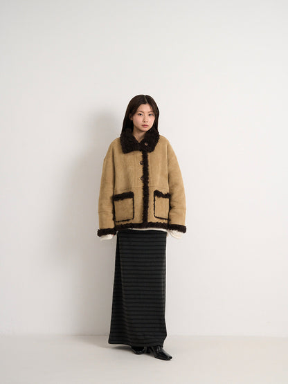 reversible mouton jacket