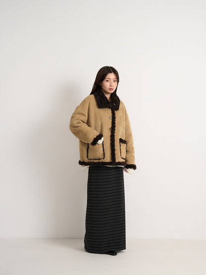 reversible mouton jacket