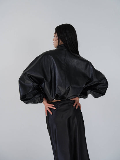 leather zip jacket