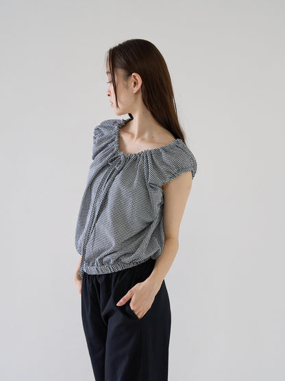 shirring sleeveless blouse