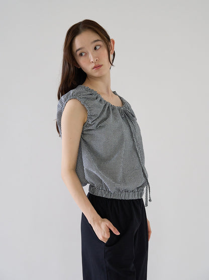 shirring sleeveless blouse