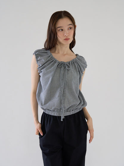 shirring sleeveless blouse