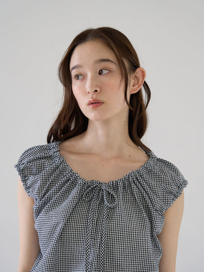 shirring sleeveless blouse