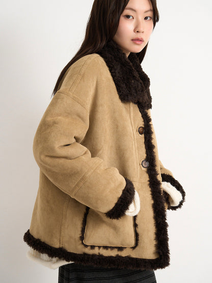 reversible mouton jacket