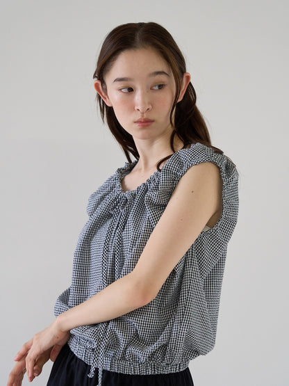 shirring sleeveless blouse