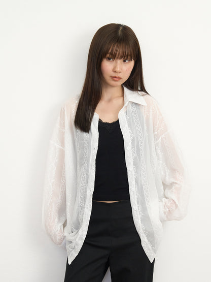 【先行予約販売】tie back lace shirt