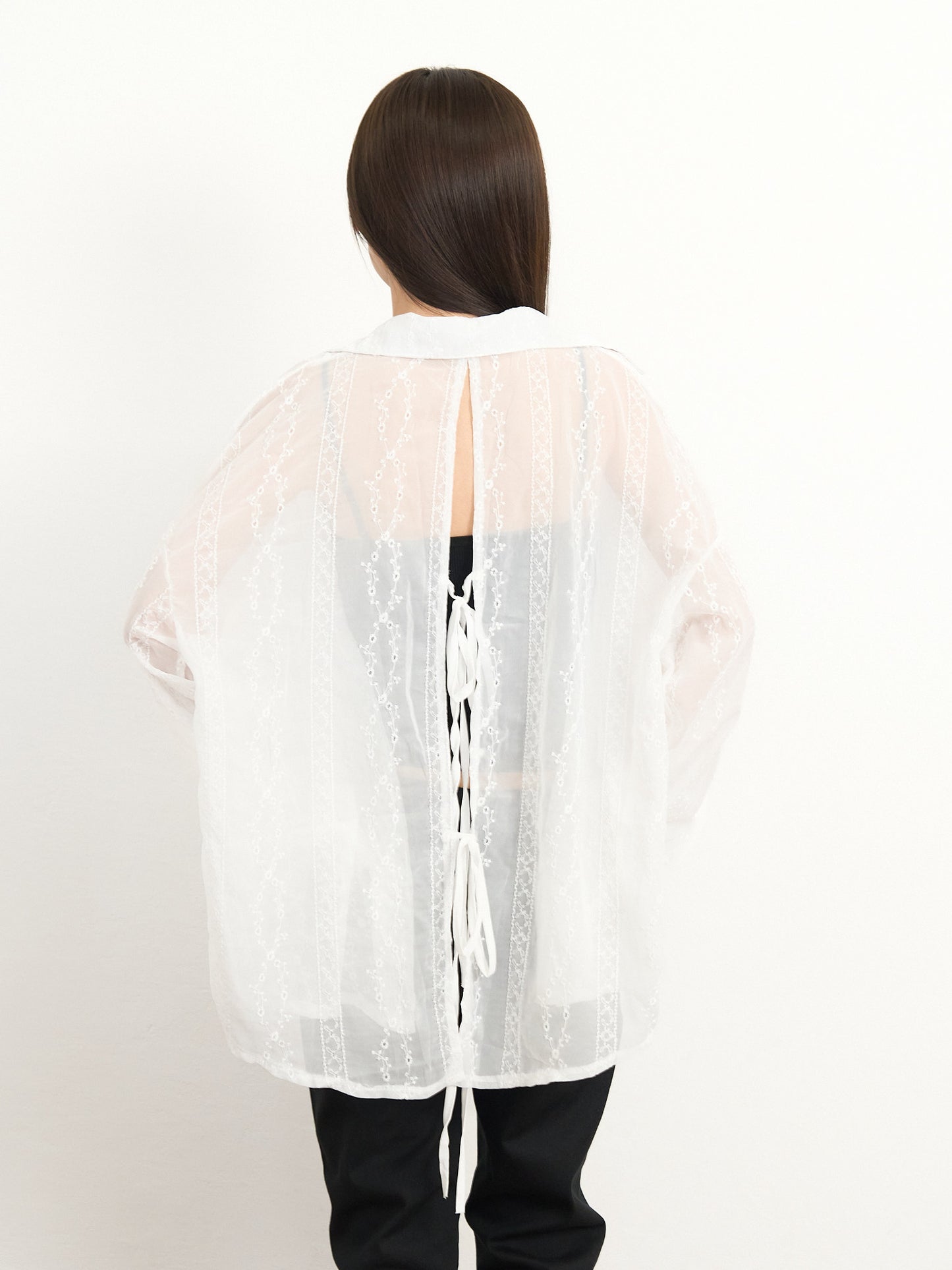 【先行予約販売】tie back lace shirt