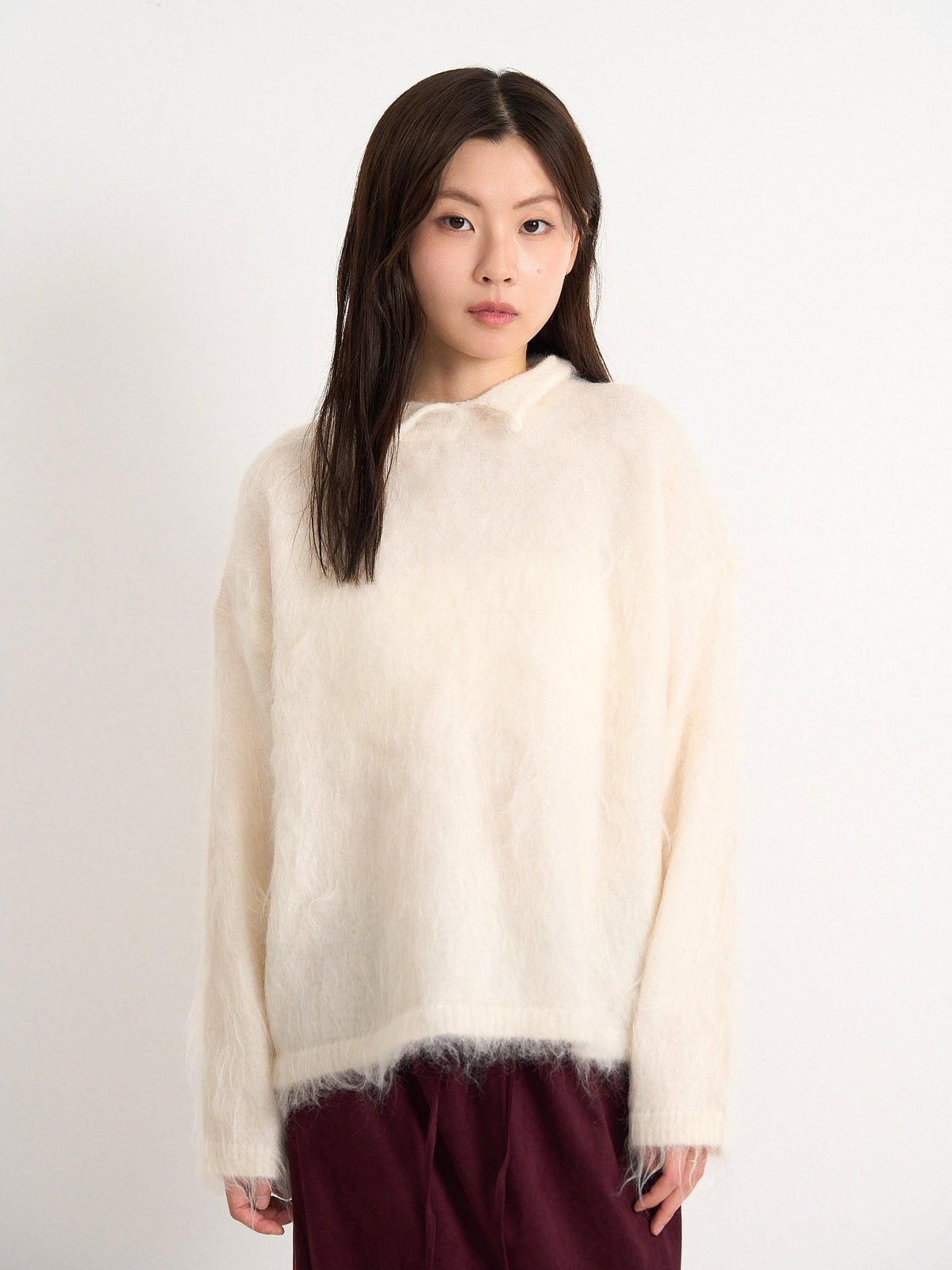 fuzzy knit top