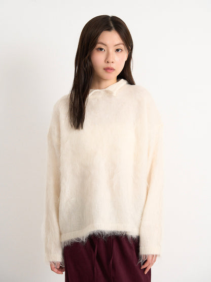 fuzzy knit top