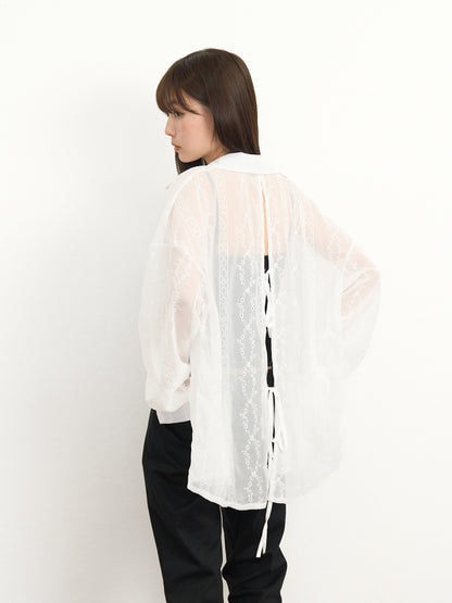 【先行予約販売】tie back lace shirt