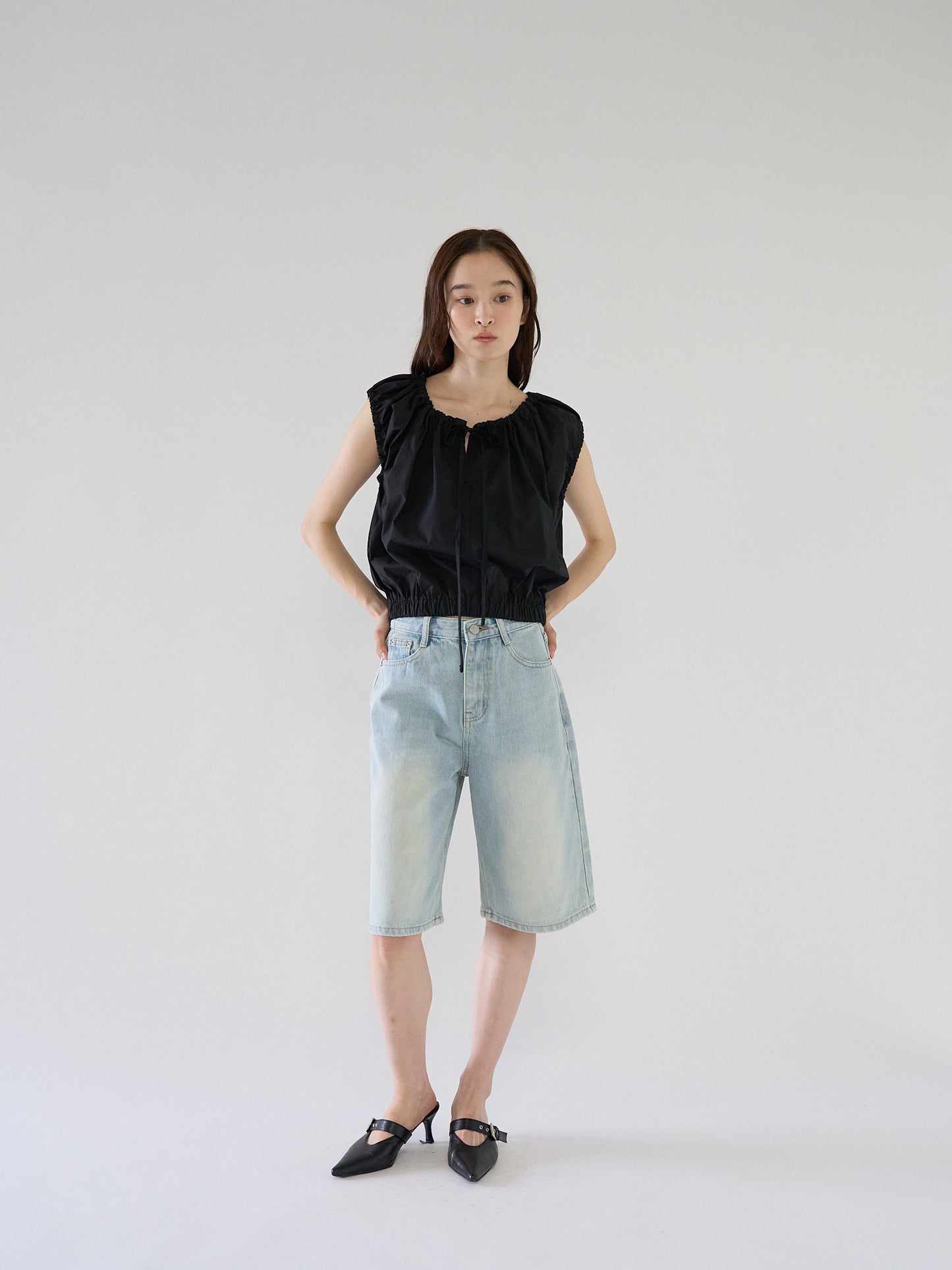 loose cotton half pants