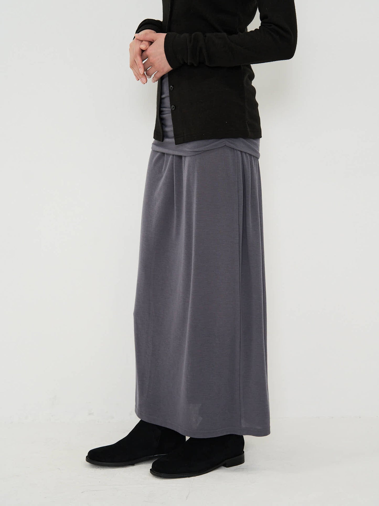 draped maxi skirt