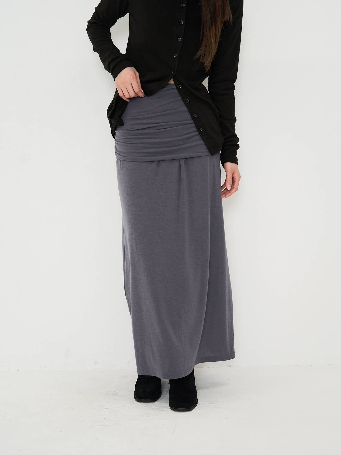 draped maxi skirt