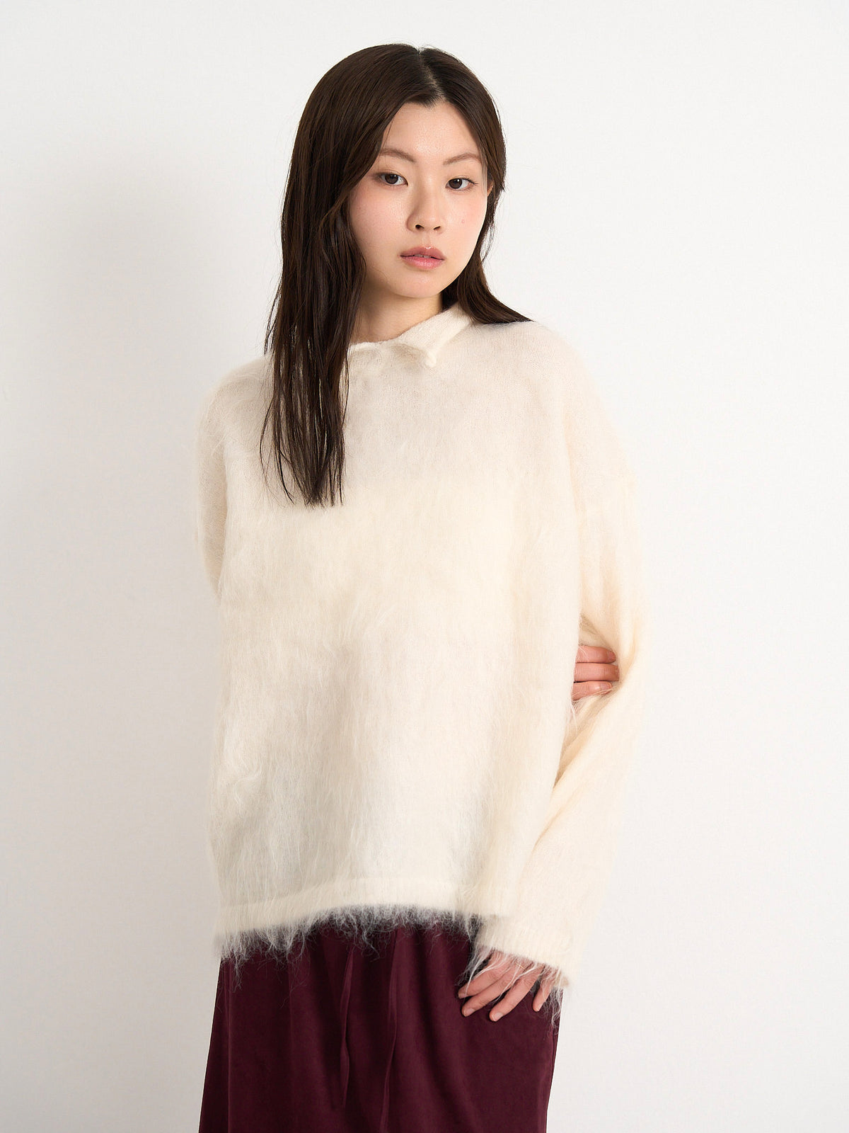 fuzzy knit top