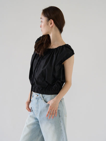 shirring sleeveless blouse