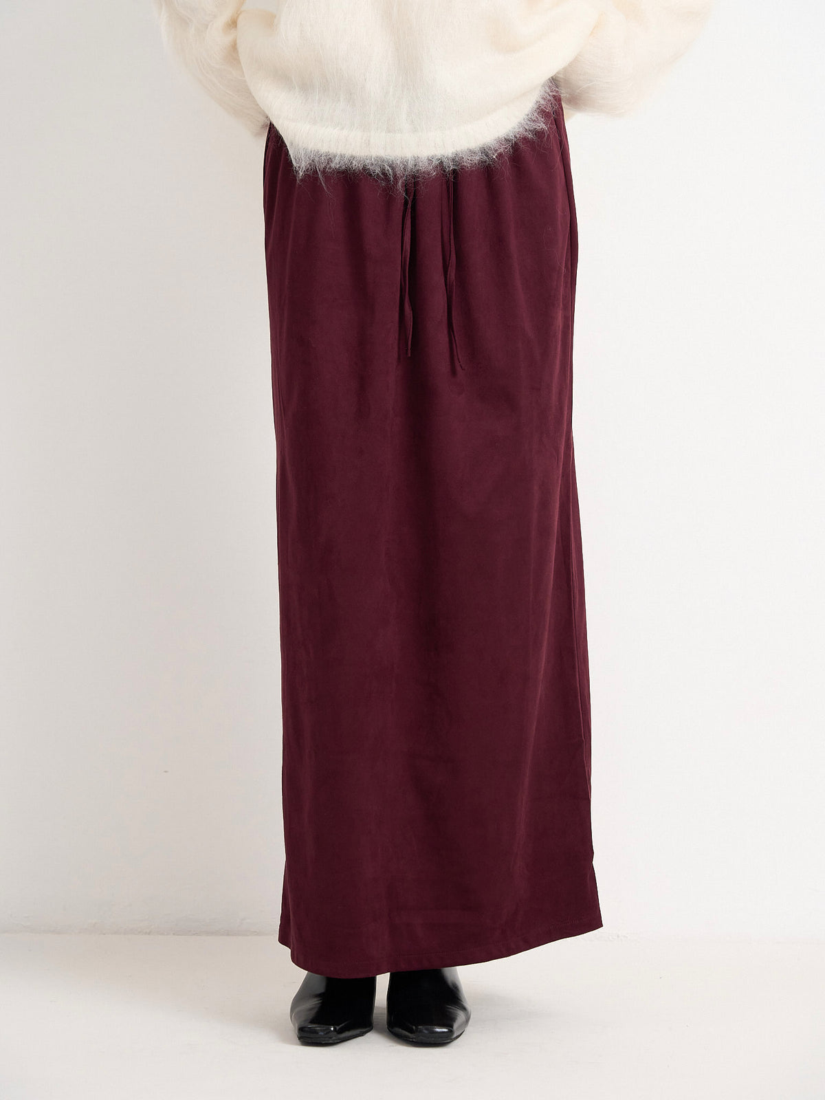 suede color skirt