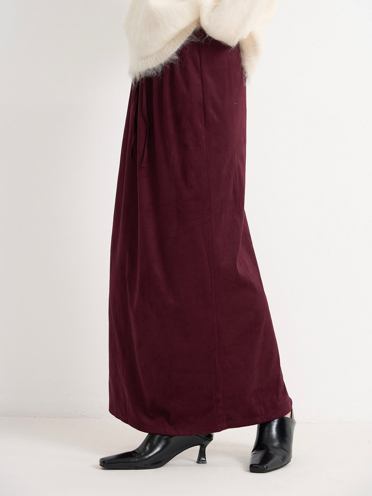 suede color skirt