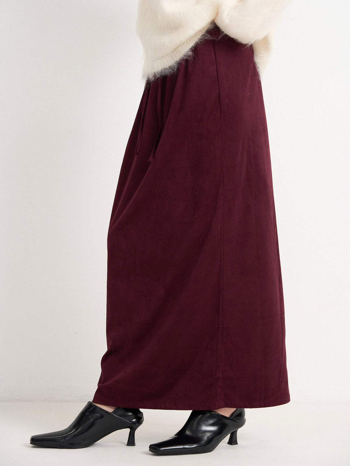 suede color skirt