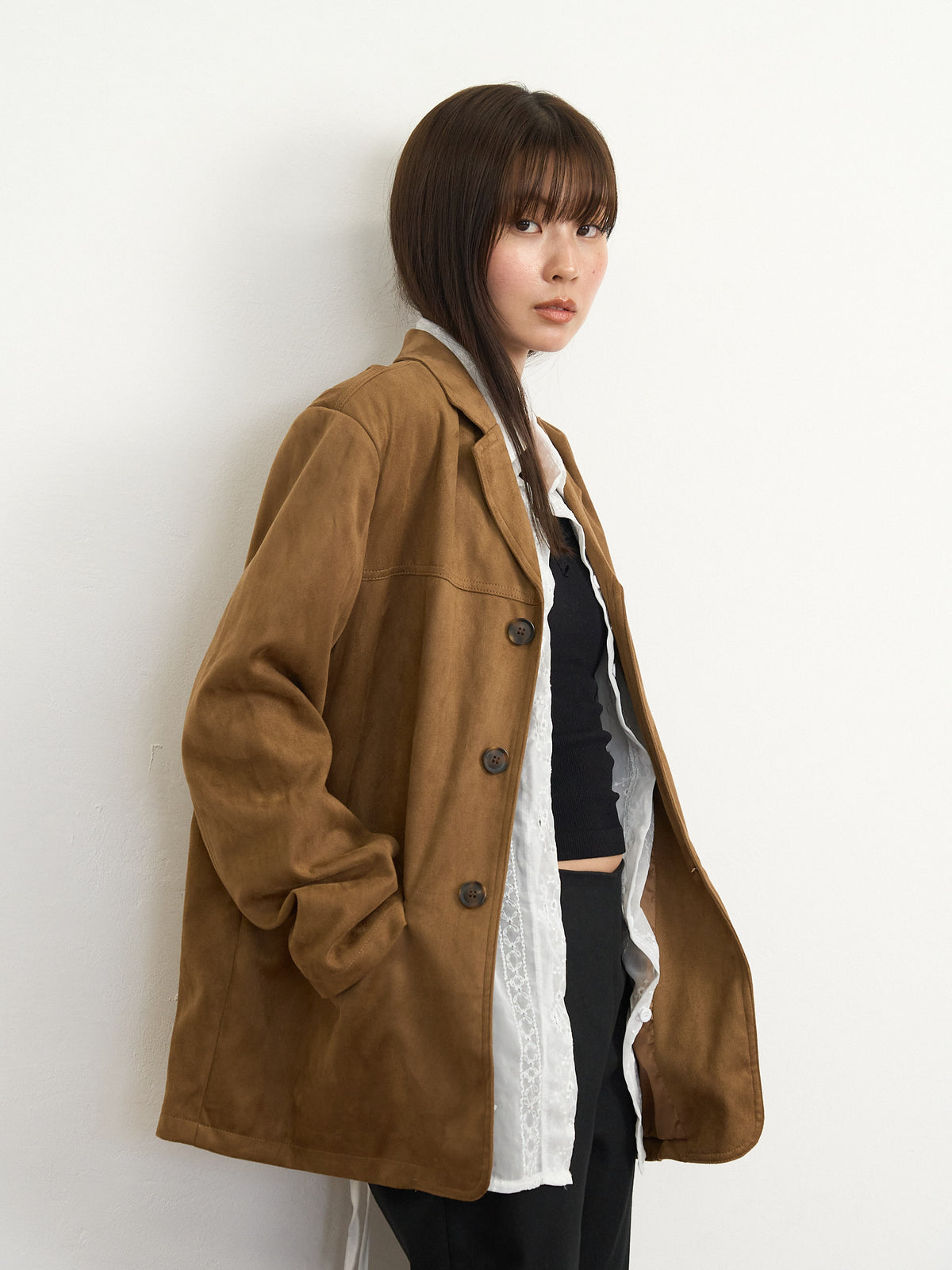 loose suede jacket