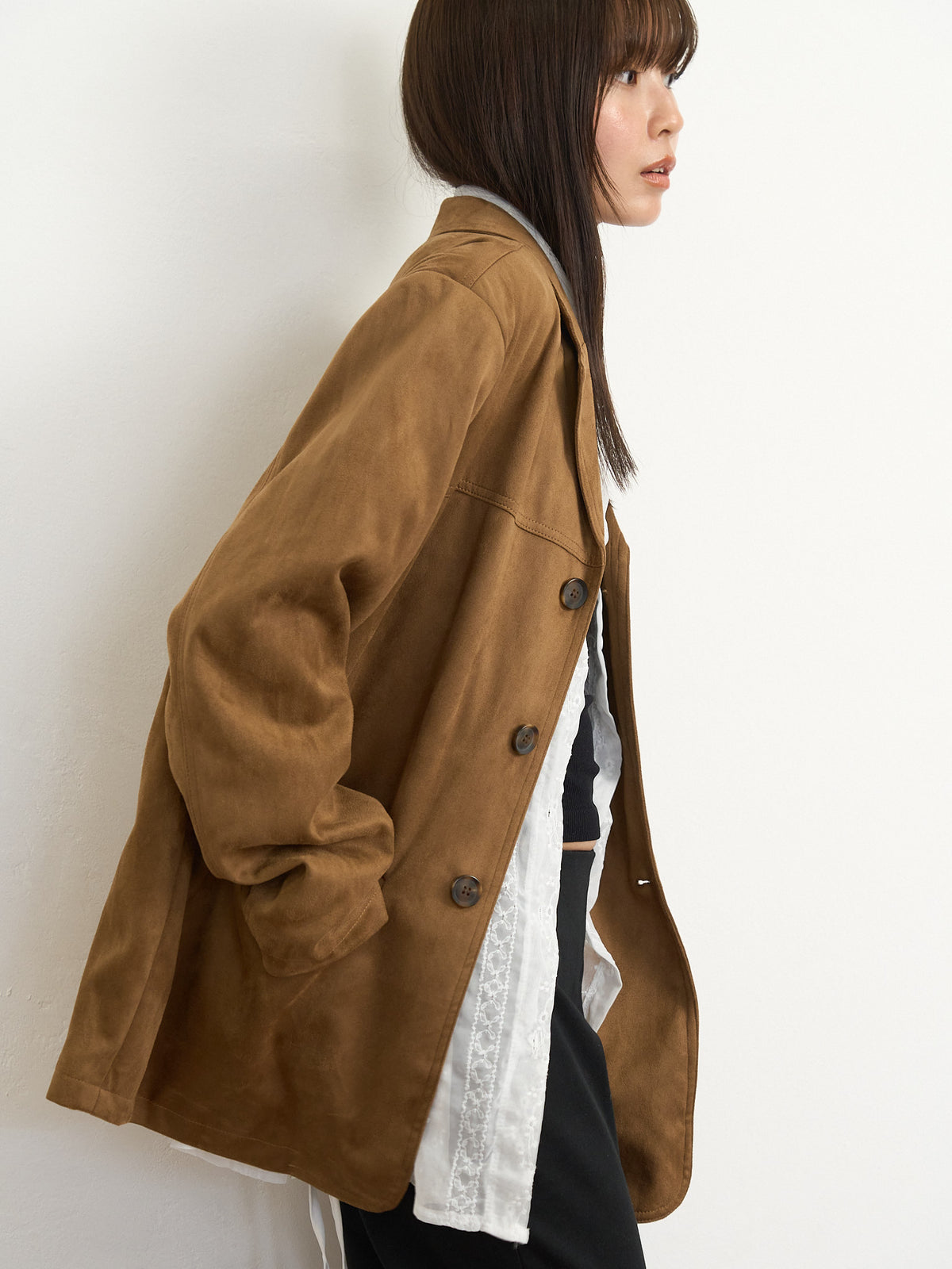 loose suede jacket
