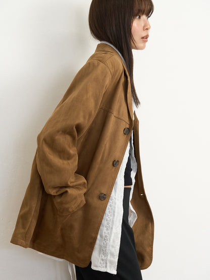 loose suede jacket