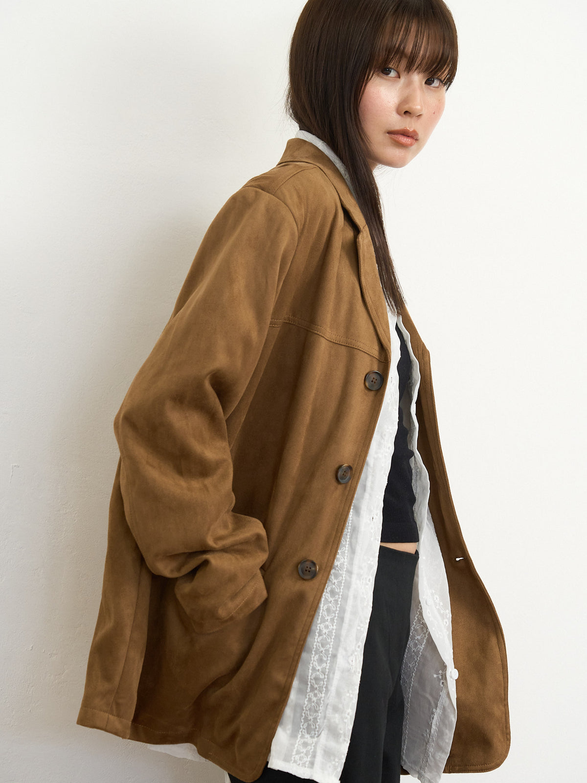 loose suede jacket