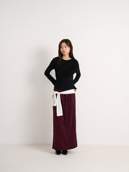 suede color skirt