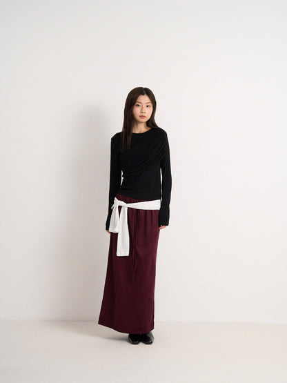 suede color skirt