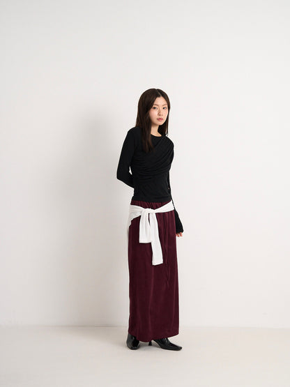suede color skirt
