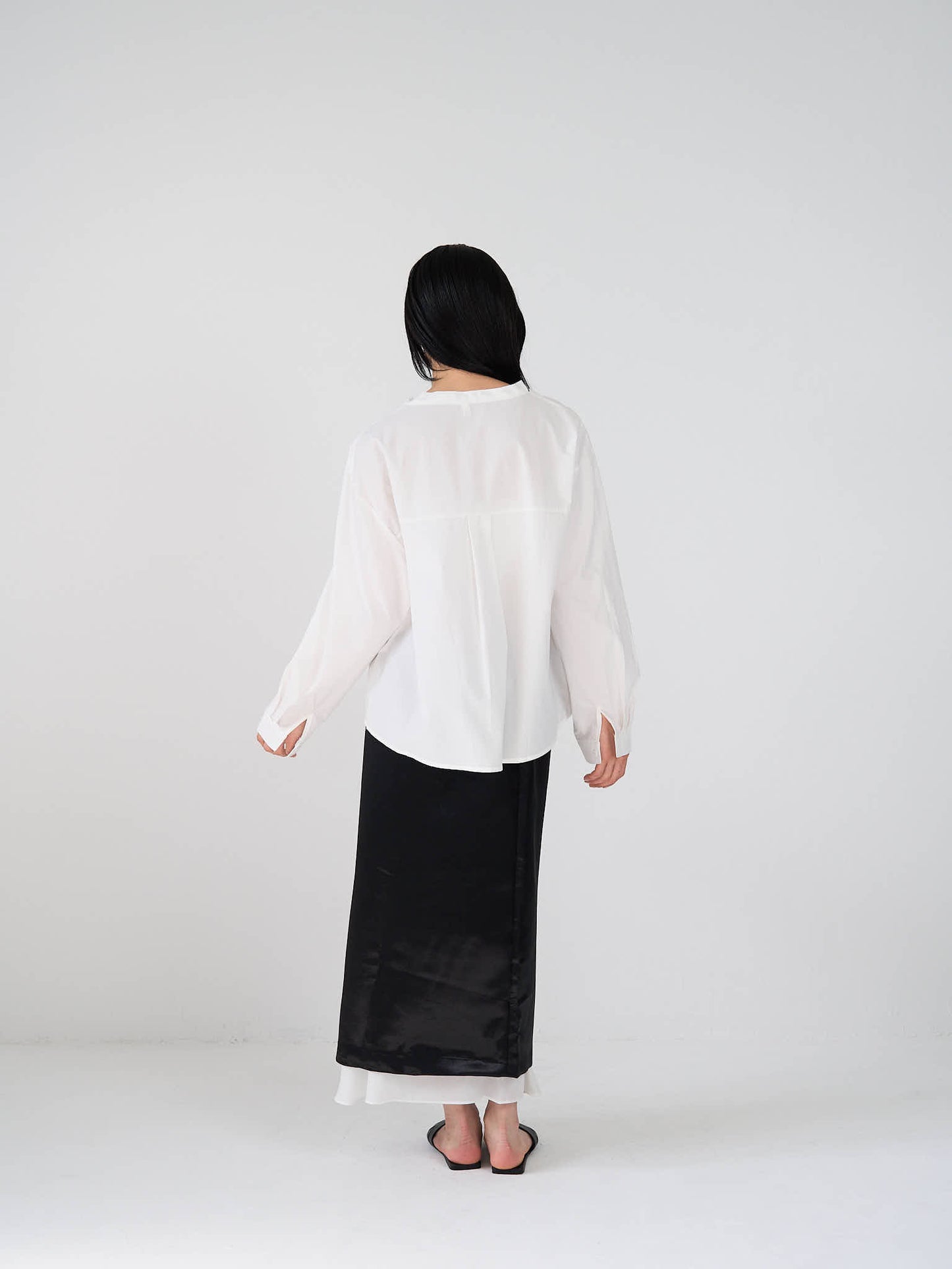 satin slit skirt