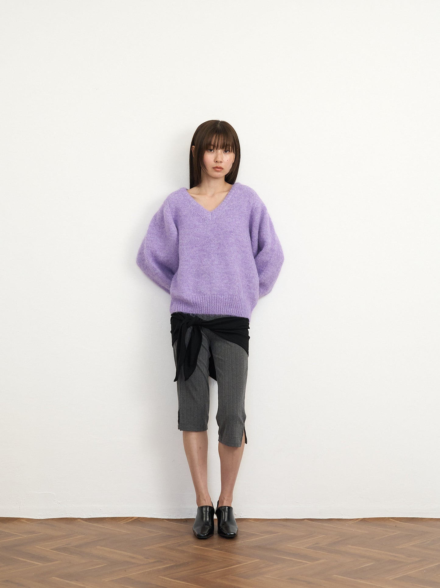 v neck soft knit