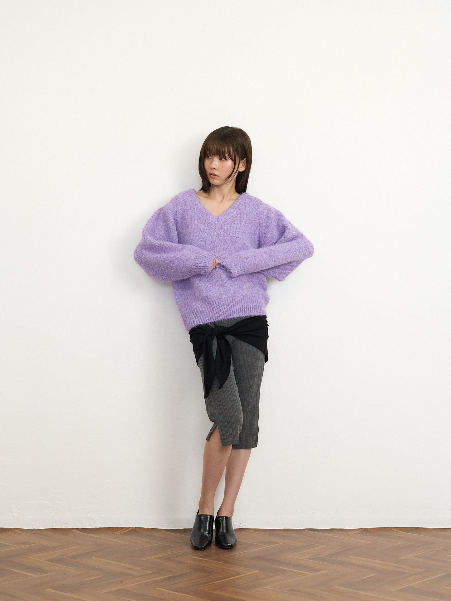 v neck soft knit